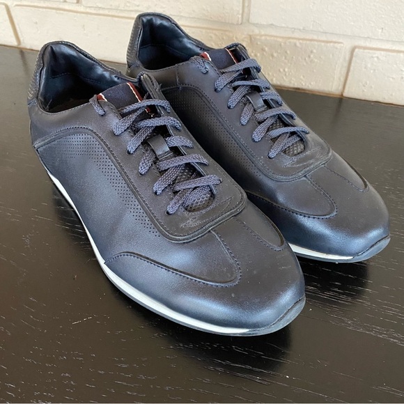 Zara Man Shoes Mens 42 US 9 Black Leather Business Casual Dress Work Sneakers - Picture 2 of 6